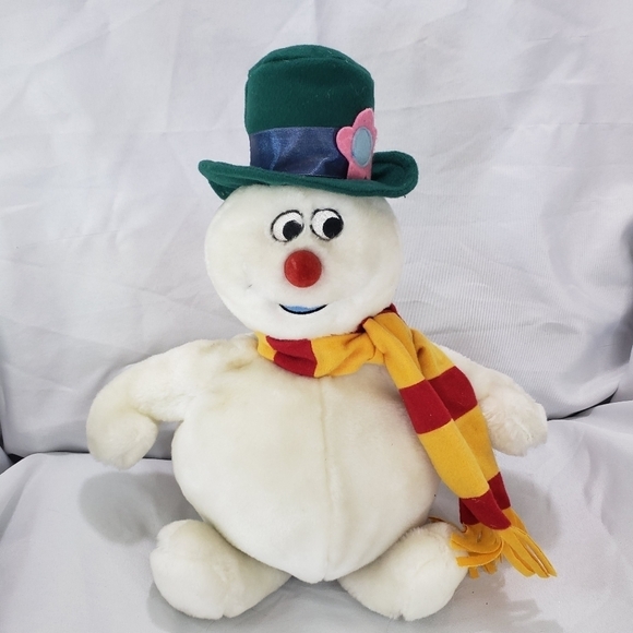 Gemmy Frosty The Snowman Singing Dancing Plush 12 Inch READ Rare Green Hat - Picture 1 of 10